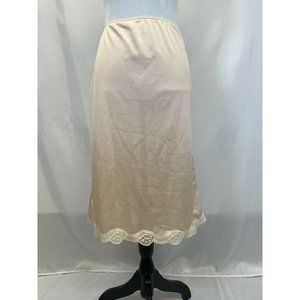 Vintage Ladies Half Slip Esteem Size 7 Large 26 1/2” Beige Beautiful Lace Trim